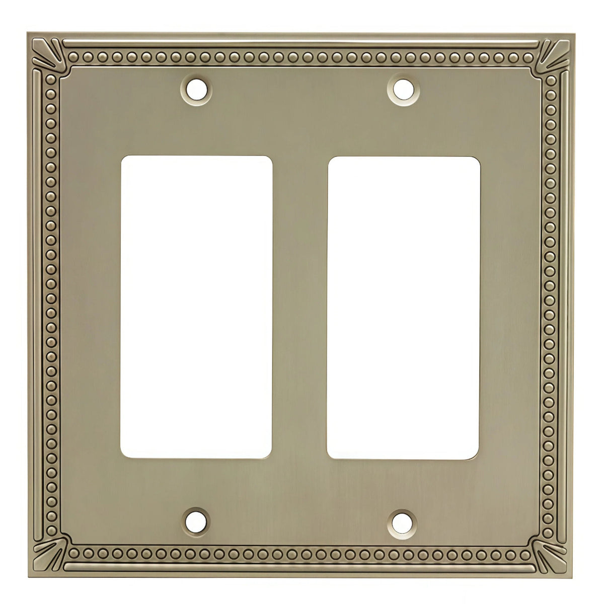 Cosmas 44098-SN Satin Nickel Double GFCI / Decora Wall Plate