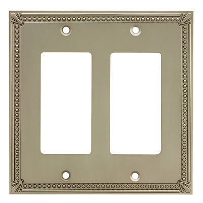Cosmas 44098-SN Satin Nickel Double GFCI / Decora Wall Plate