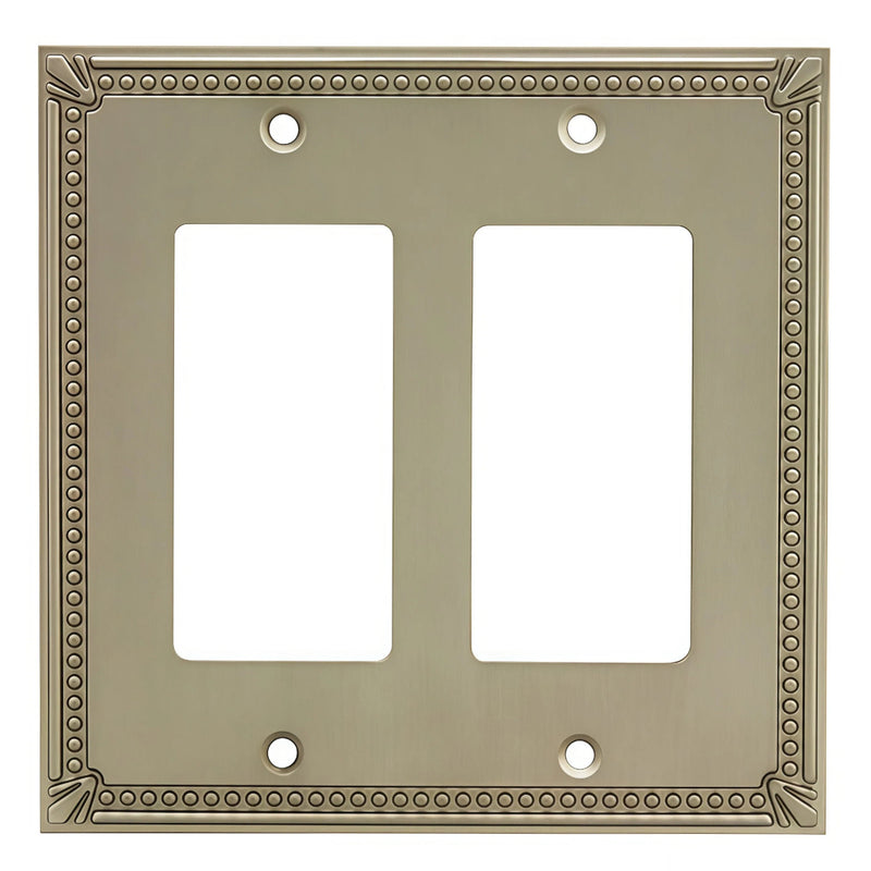 Cosmas 44098-SN Satin Nickel Double GFCI / Decora Wall Plate