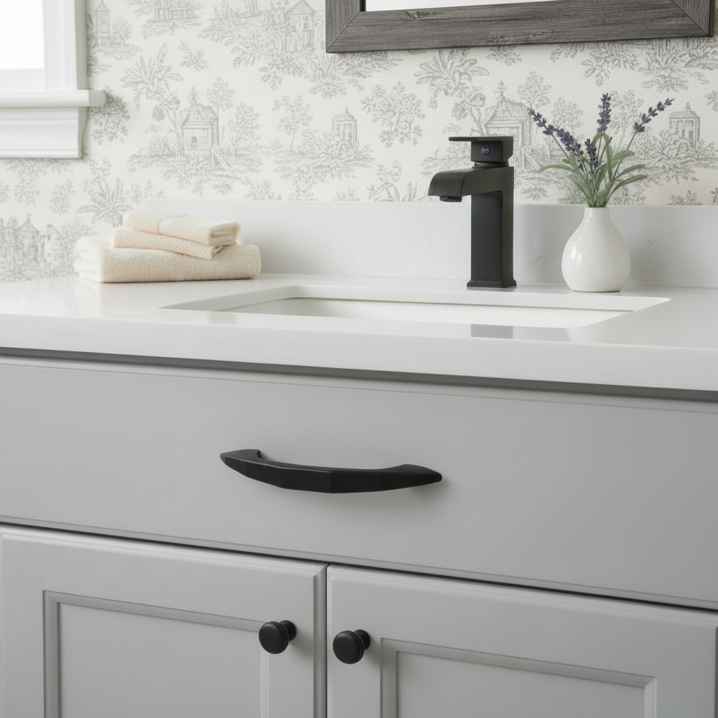 Cosmas 4563FB Flat Black Cabinet Pull