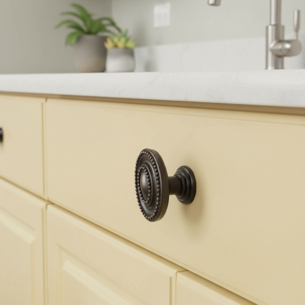 Cosmas 4886ORB Oil Rubbed Bronze Oval Beaded Cabinet Knob