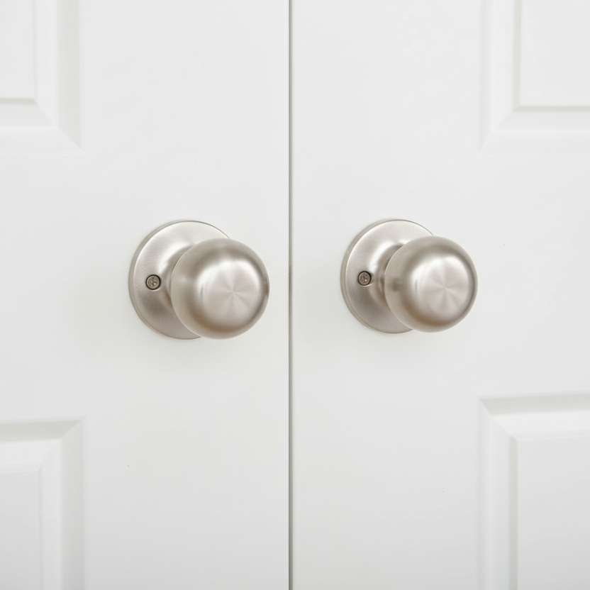 Bedford Dummy Door Knob, Satin Nickel