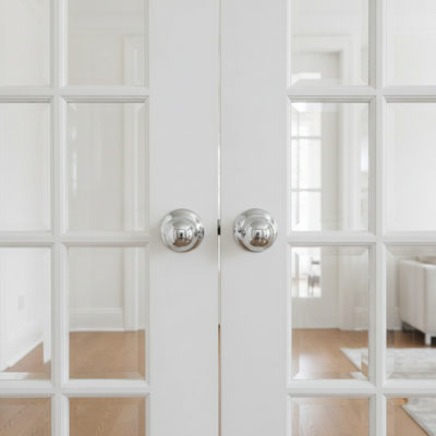 Bedford Dummy Door Knob, Polished Chrome