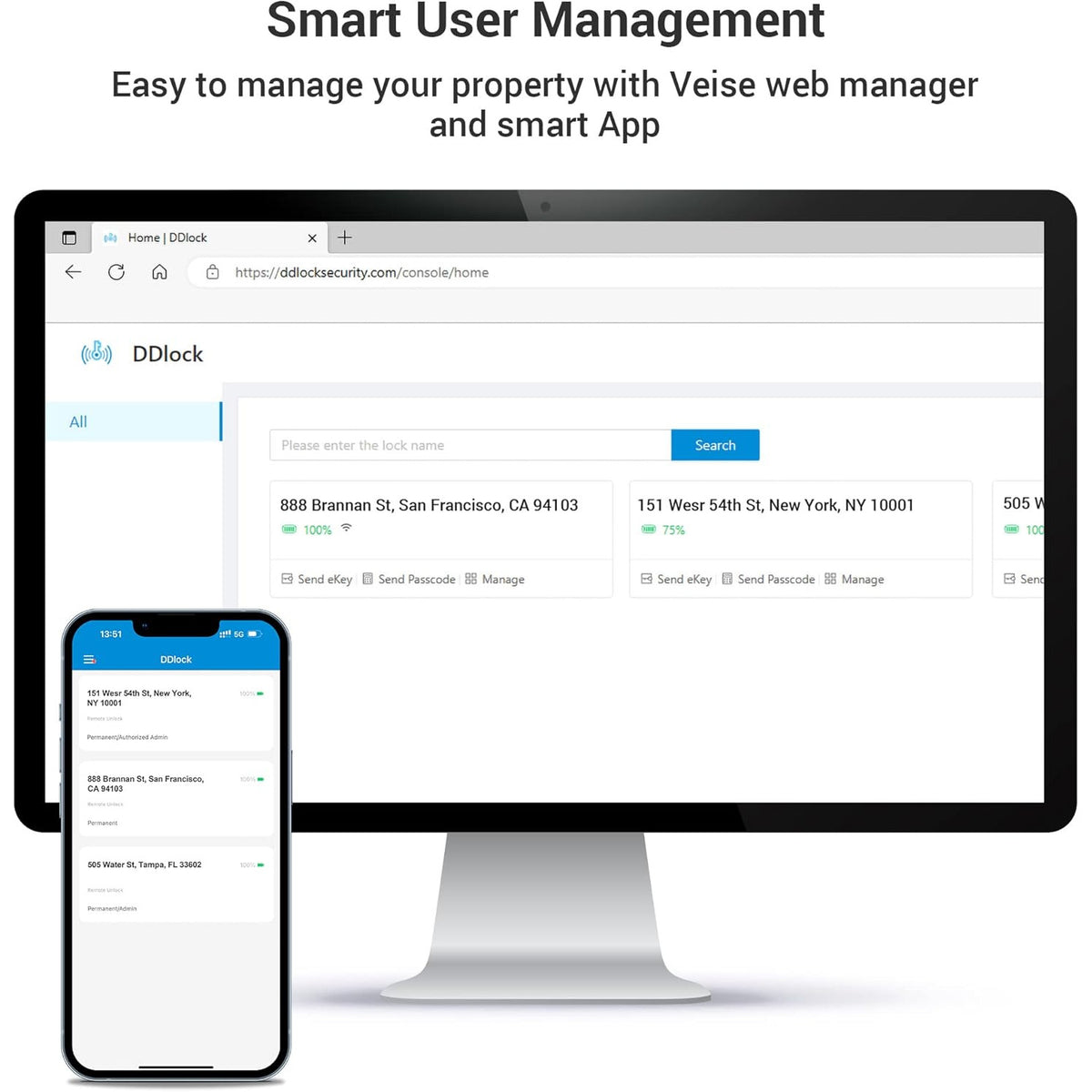 Keyless Entry RZ07 Matte Black Keypad Smart Deadbolt