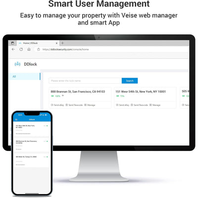 Keyless Entry RZ07 Matte Black Keypad Smart Deadbolt