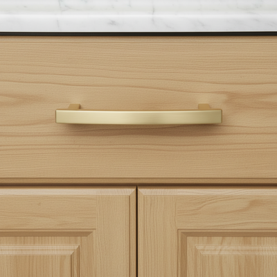Diversa Gold Champagne 3-3/4" (96mm) Subtle Arch Cabinet Pull