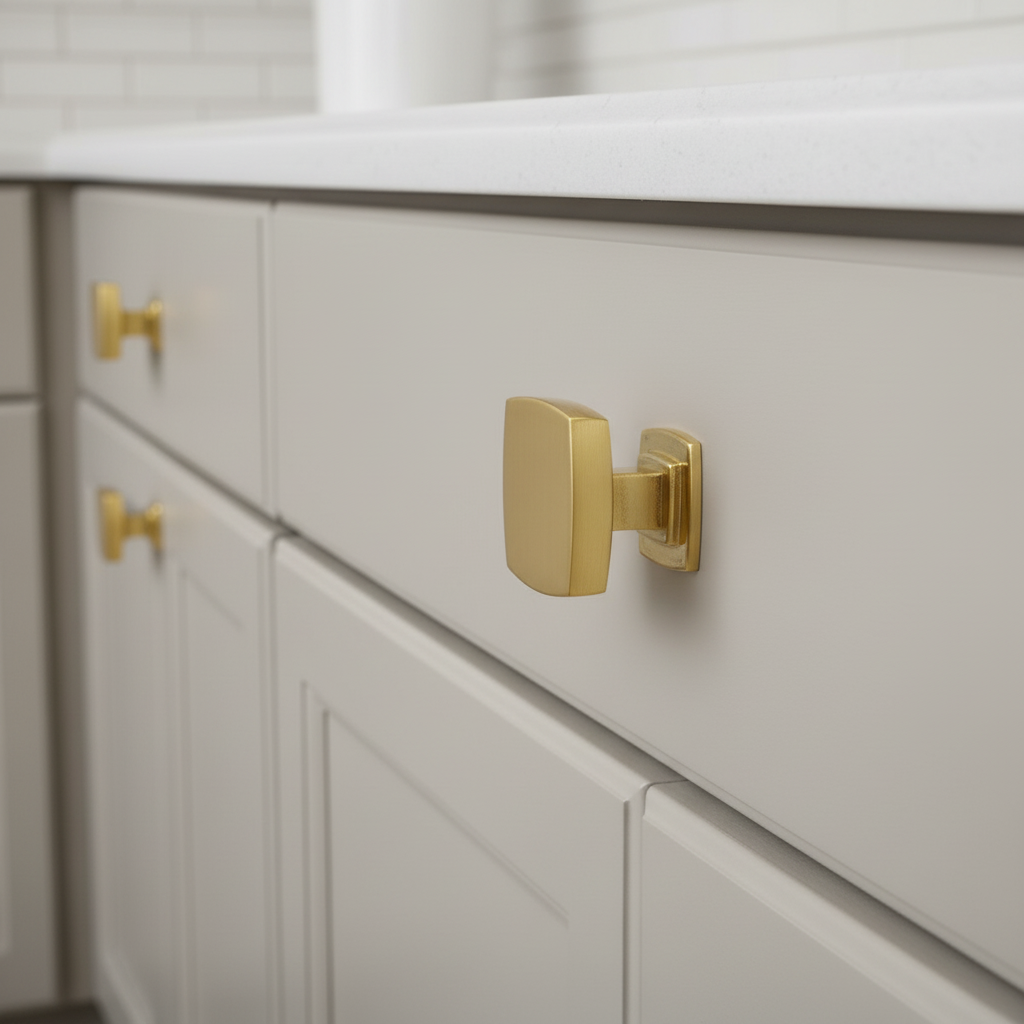 Cosmas 5232BB Brushed Brass Square Contemporary Cabinet Knob