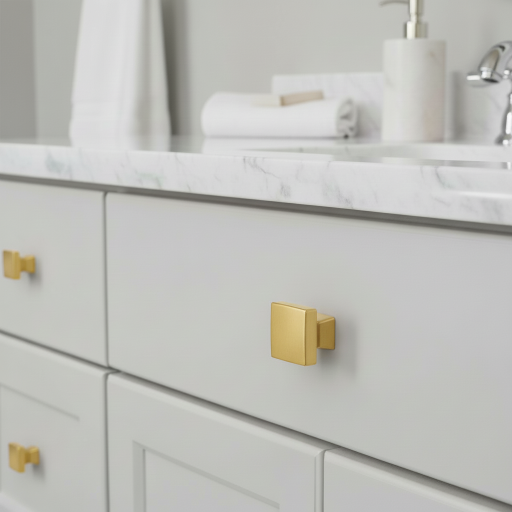 Cosmas 5233BB Brushed Brass Square Contemporary Cabinet Knob