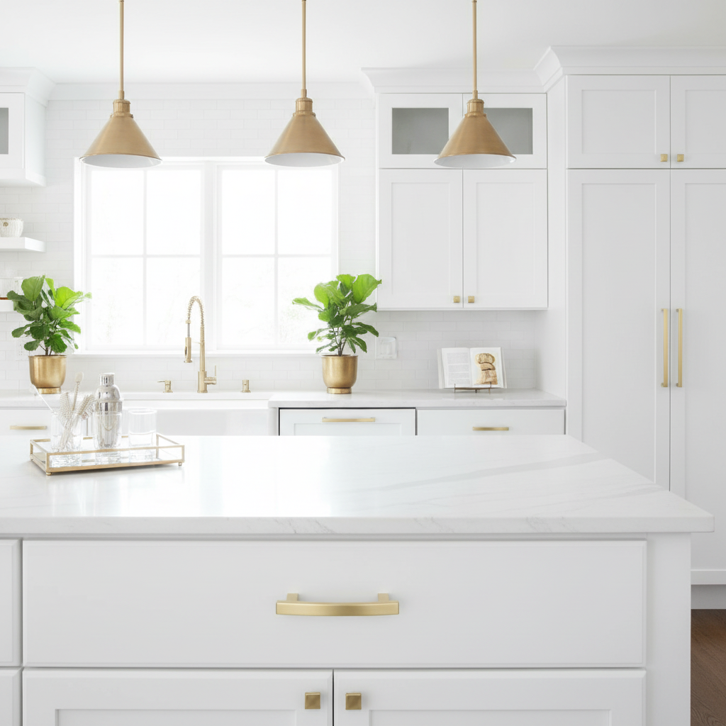 Cosmas 5235BB Brushed Brass Contemporary Arch Cabinet Pull