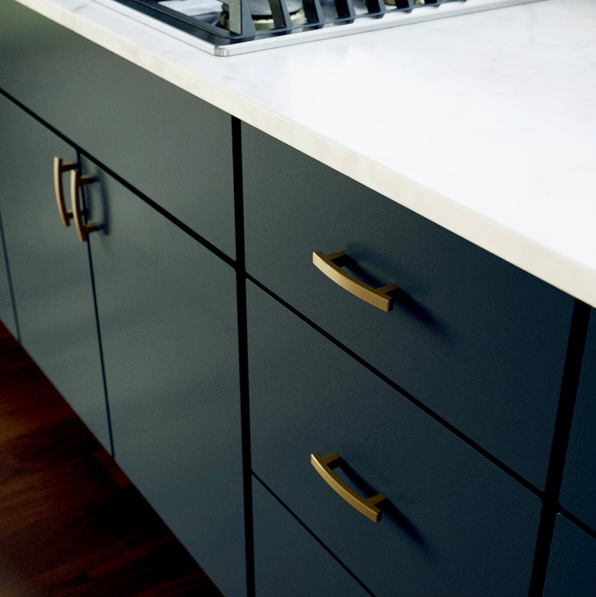 Diversa Gold Champagne Arch Style 3&quot; (76mm) Cabinet Pull