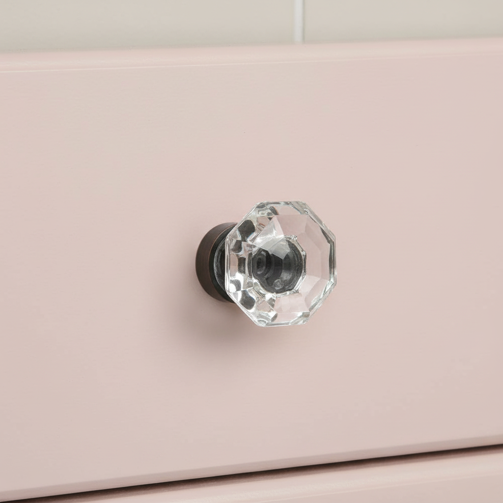 Cosmas 5268ORB-C Oil Rubbed Bronze &amp; Clear Glass Cabinet Knob