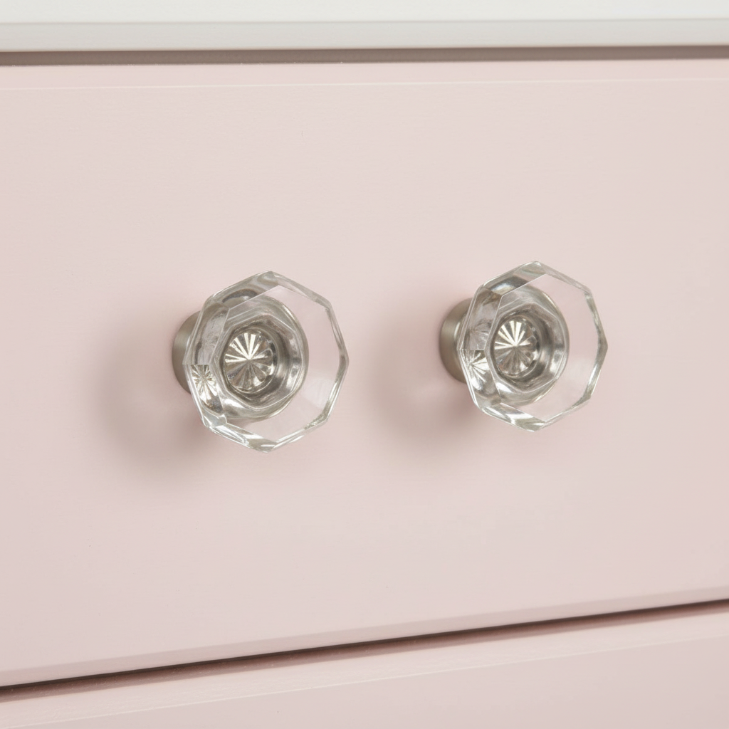 Cosmas 5268SN-C Satin Nickel &amp; Clear Glass Cabinet Knob