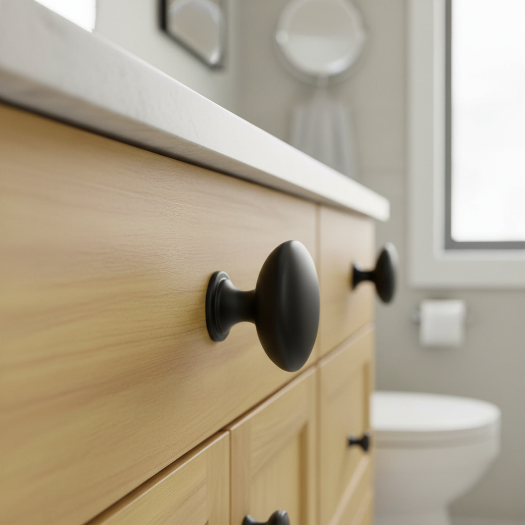 Cosmas 5305FB Flat Black Round Cabinet Knob