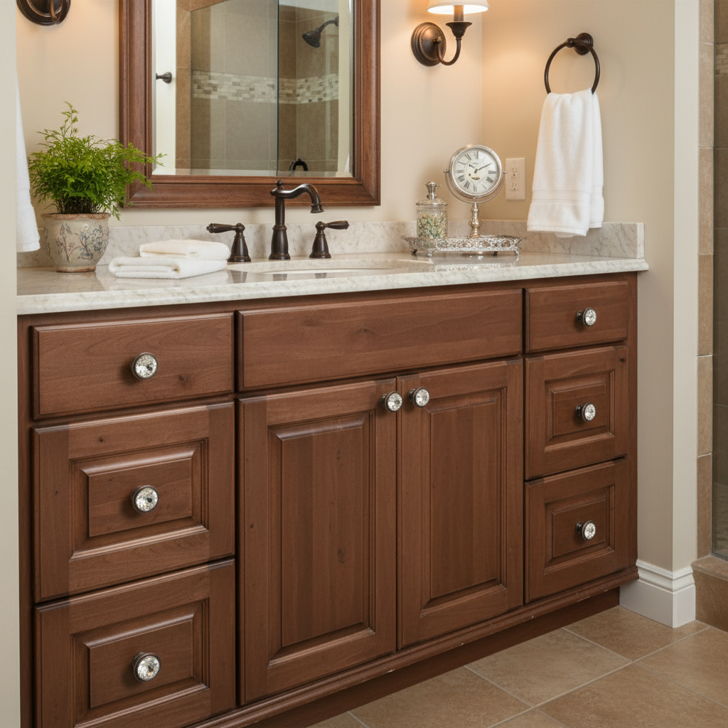 Cosmas 5317ORB-C Oil Rubbed Bronze &amp; Clear Glass Round Cabinet Knob