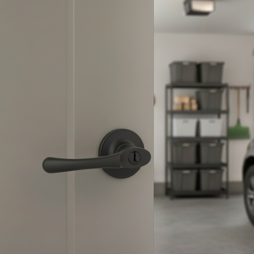 Arlington Entry Door Lever, Matte Black