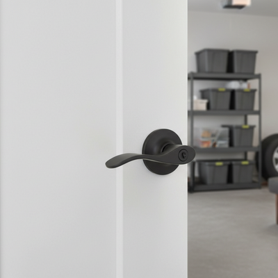 Kingston Entry Door Lever, Matte Black