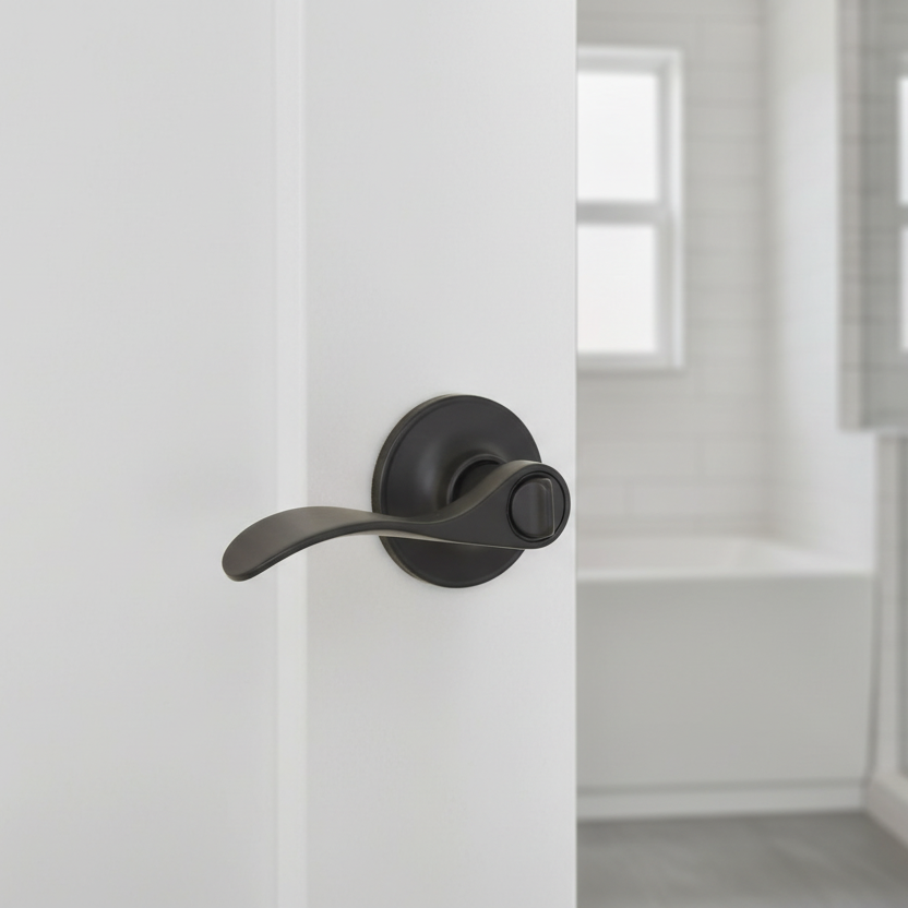 Kingston Privacy Door Lever, Matte Black