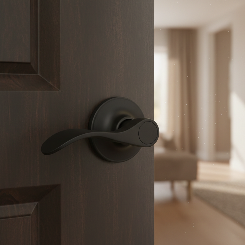 Kingston Passage Door Lever, Matte Black
