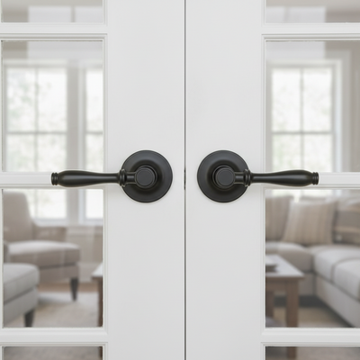 Villa Dummy Door Lever, Matte Black