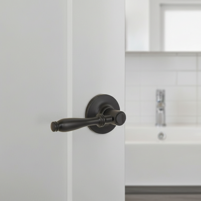 Villa Privacy Door Lever, Matte Black