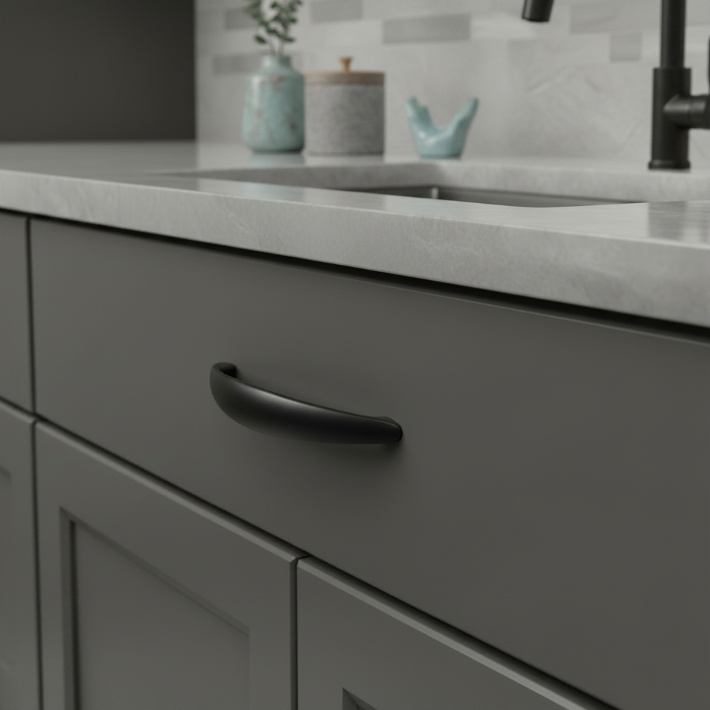 Cosmas 6003-128FB Flat Black Cabinet Pull