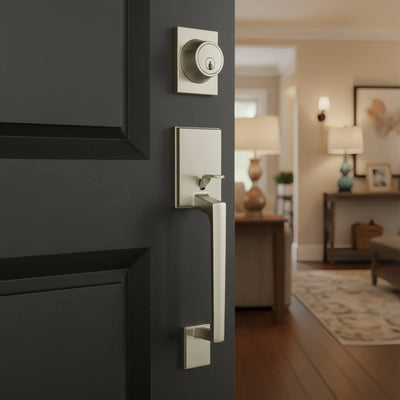 Cosmas 600 Series Satin Nickel Handleset with 80 Series Interior