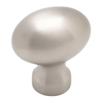 Satin nickel small football cabinet knob