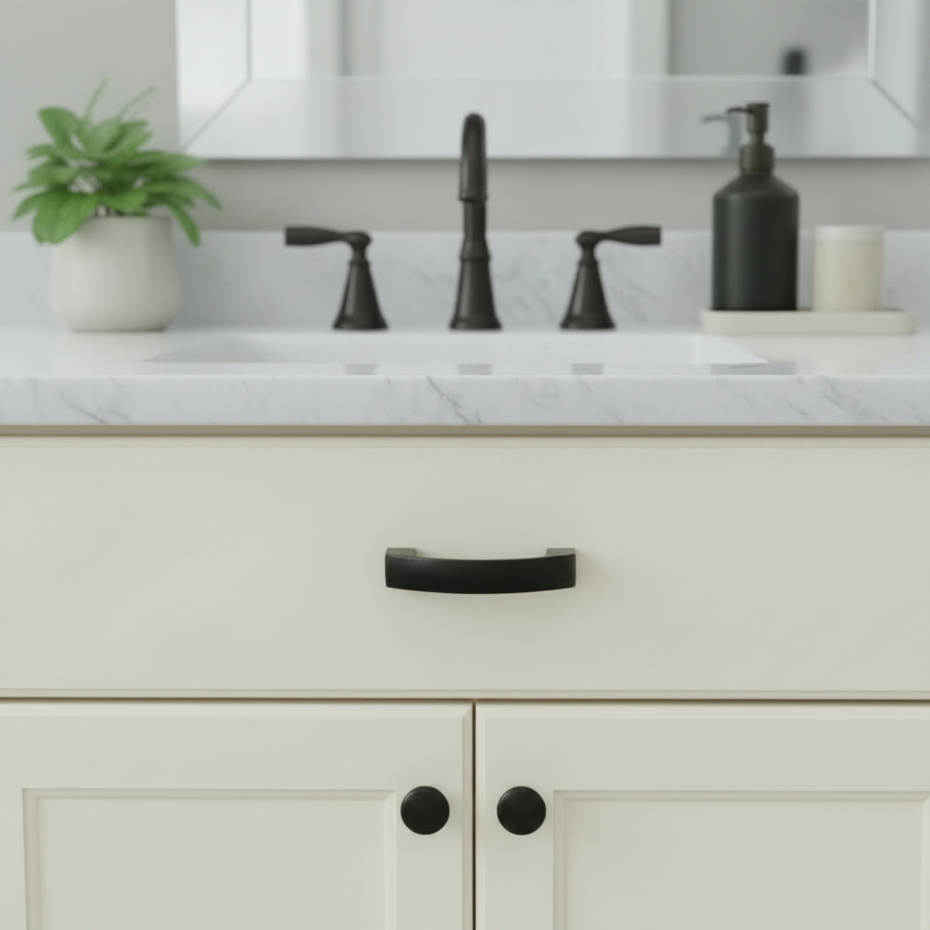 Cosmas 616-030FB Flat Black Subtle Arch Cabinet Pull