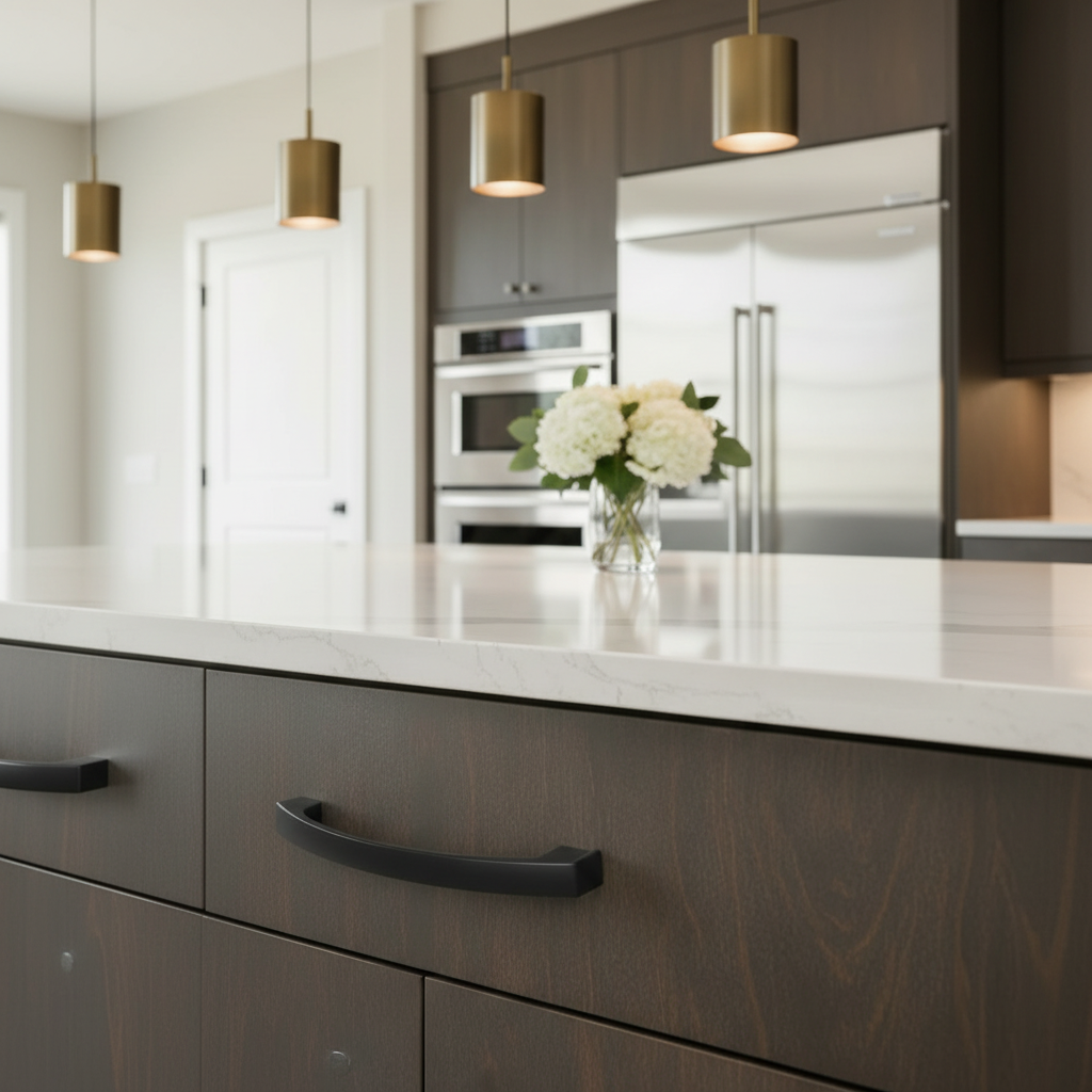 Cosmas 616-128FB Flat Black Subtle Arch Cabinet Pull