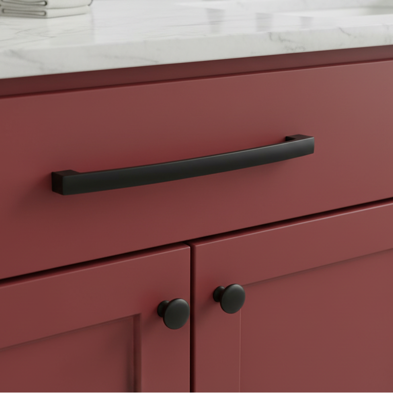 Cosmas 616-192FB Flat Black Subtle Arch Cabinet Pull