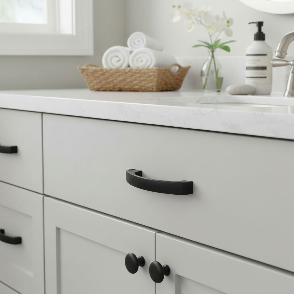 Cosmas 616-96FB Flat Black Subtle Arch Cabinet Pull