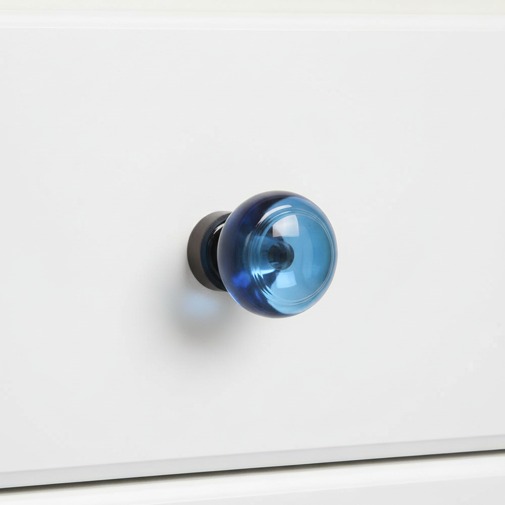 Cosmas 6355ORB-BL Oil Rubbed Bronze &amp; Blue Glass Round Cabinet Knob