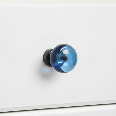 Cosmas 6355ORB-BL Oil Rubbed Bronze &amp; Blue Glass Round Cabinet Knob
