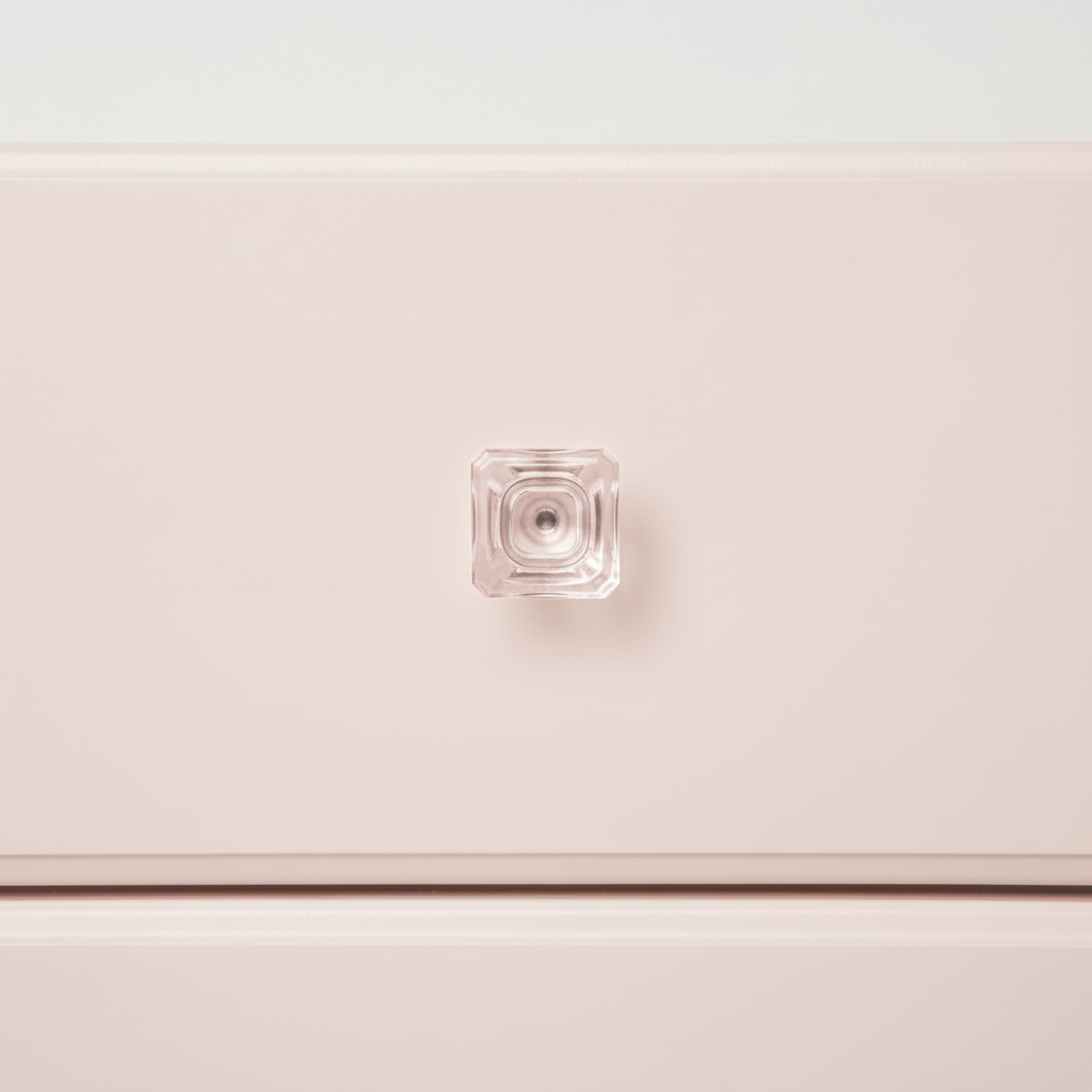 Cosmas 6377SN-C Satin Nickel &amp; Clear Glass Square Cabinet Knob