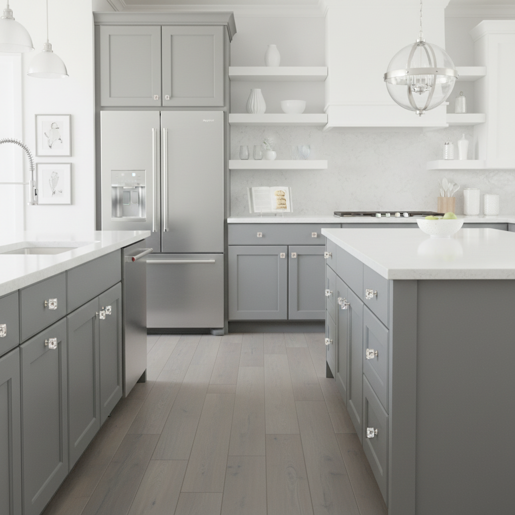 Cosmas 6377SN-C Satin Nickel &amp; Clear Glass Square Cabinet Knob