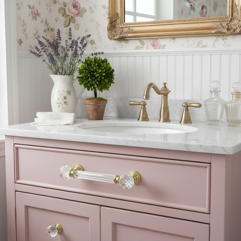 Cosmas 6397BB-C Brushed Brass with Clear Glass Cabinet Pull