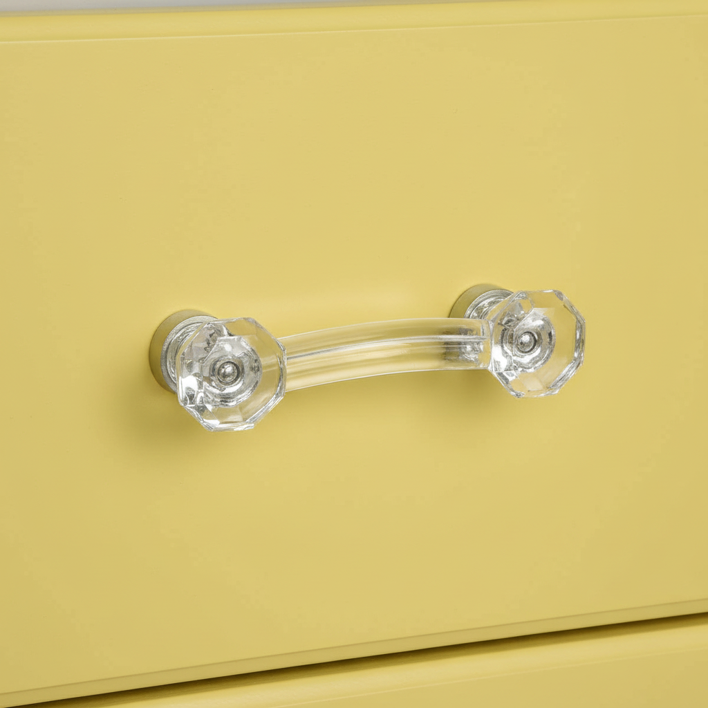 Cosmas 6397SN-C Satin Nickel with Clear Glass Cabinet Pull