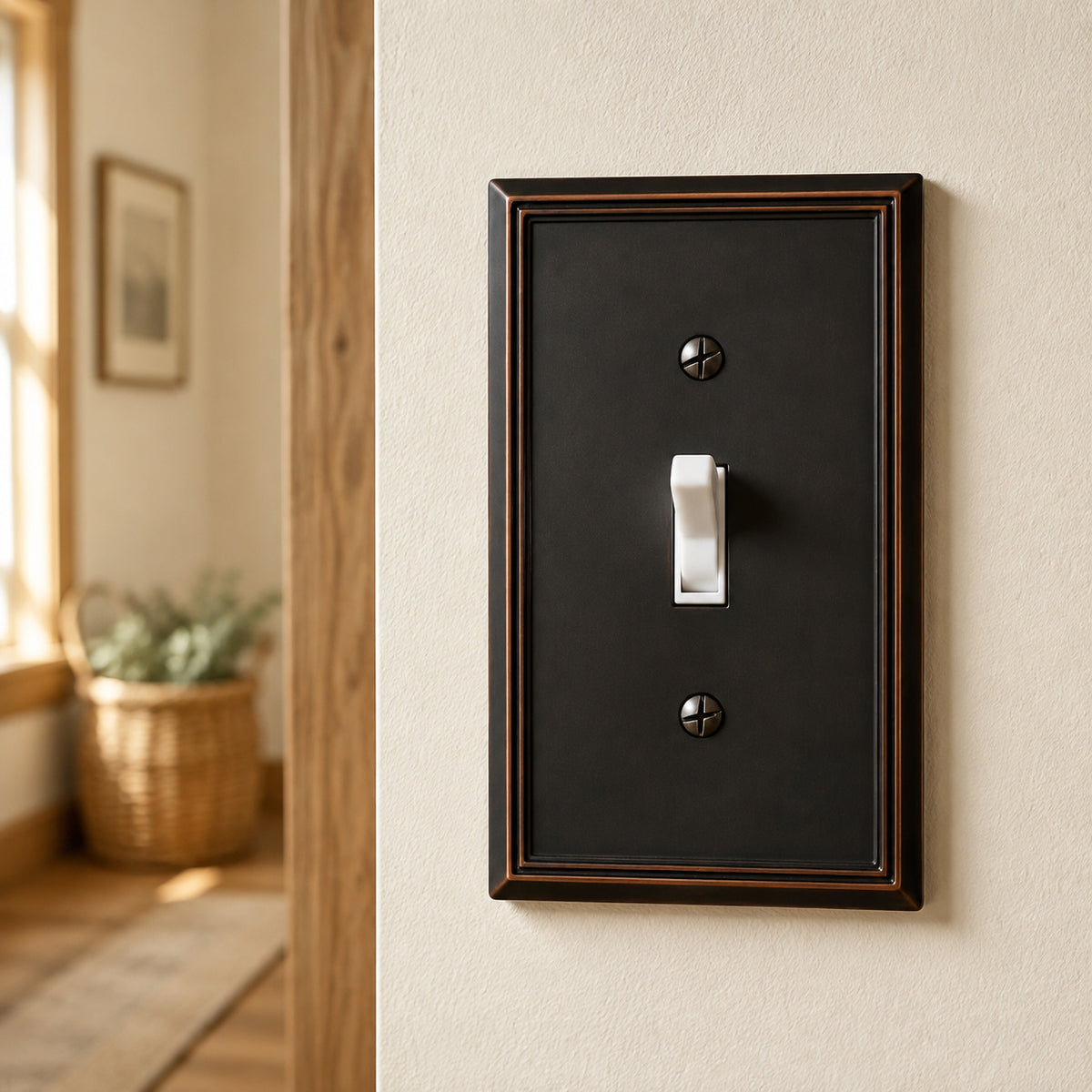 Cosmas 65003-ORB Oil Rubbed Bronze Single Toggle Switchplate Cover