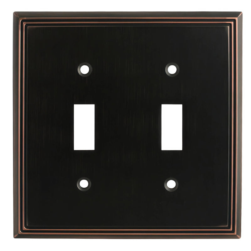 Cosmas 65004-ORB Oil Rubbed Bronze Double Toggle Switchplate Cover