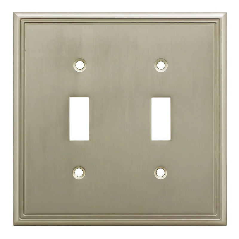 Cosmas 65004-SN Satin Nickel Double Toggle Switchplate Cover