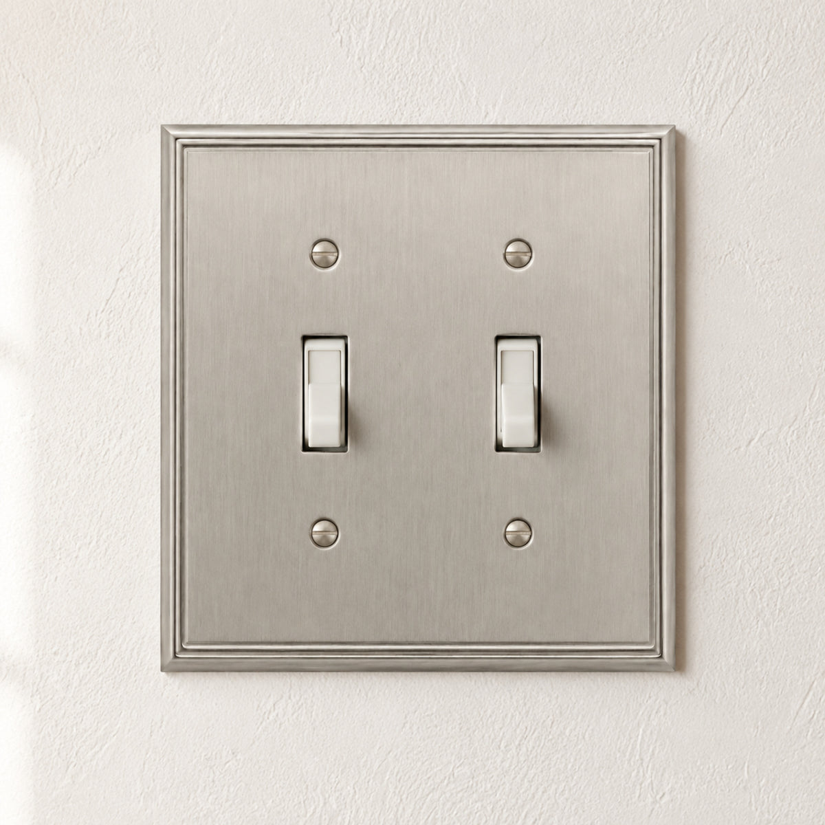 Cosmas 65004-SN Satin Nickel Double Toggle Switchplate Cover