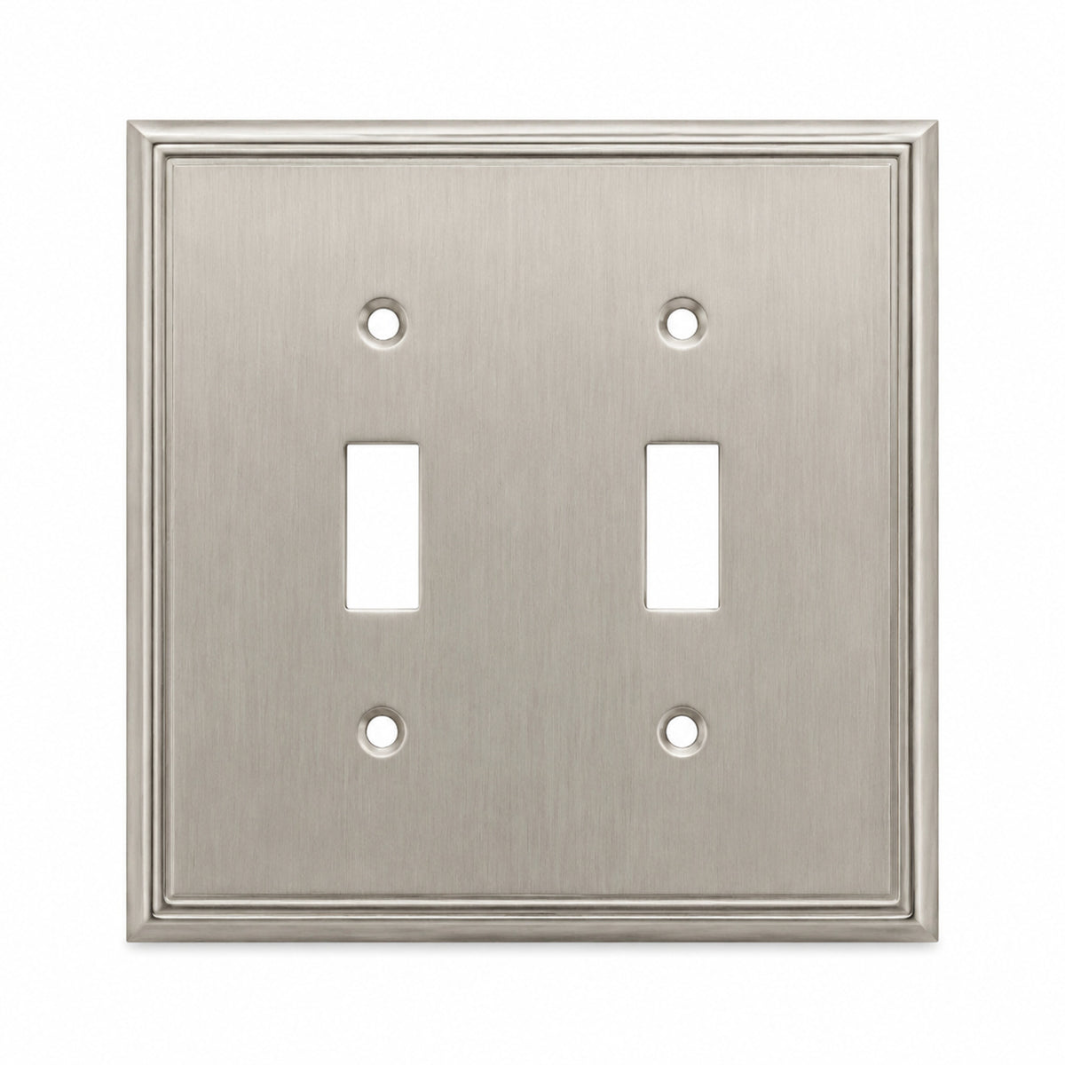 Cosmas 65004-SN Satin Nickel Double Toggle Switchplate Cover