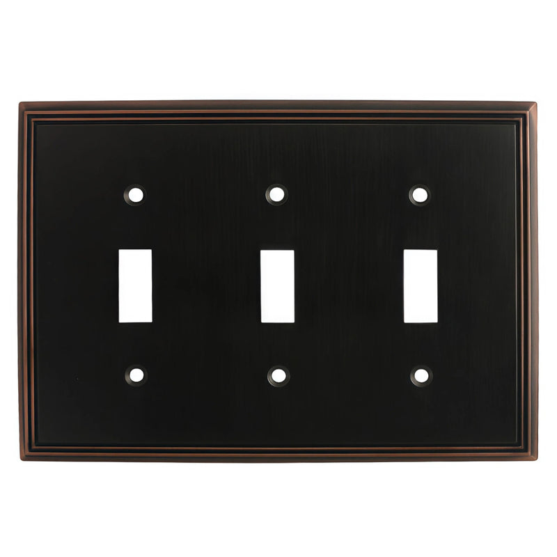 Cosmas 65005-ORB Oil Rubbed Bronze Triple Toggle Switchplate Cover