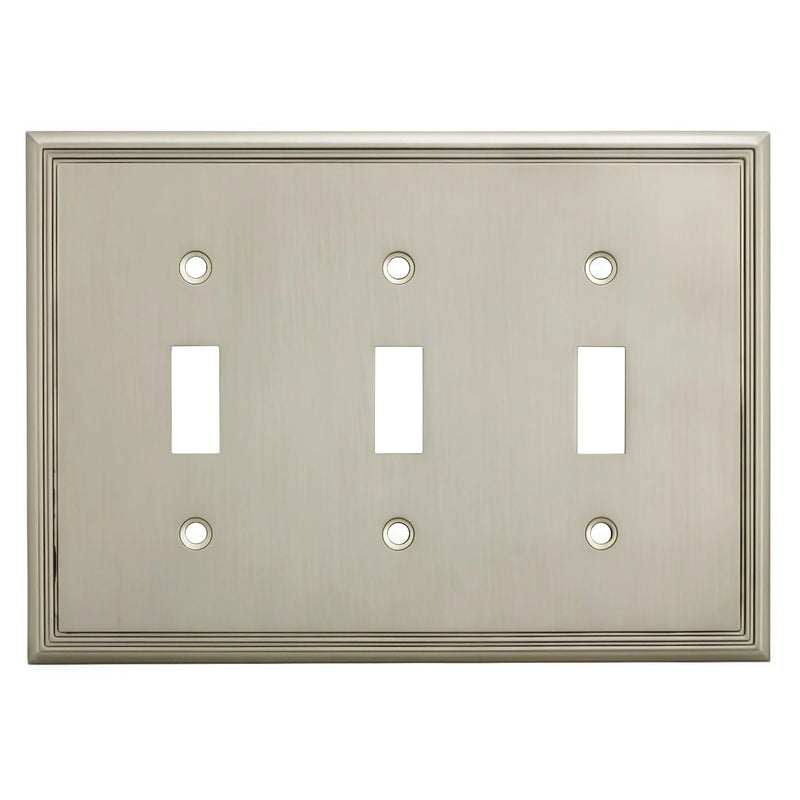 Cosmas 65005-SN Satin Nickel Triple Toggle Switchplate Cover