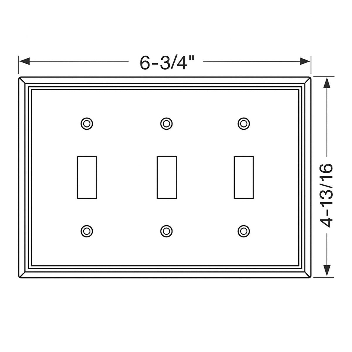 Cosmas 65005-ORB Oil Rubbed Bronze Triple Toggle Switchplate Cover