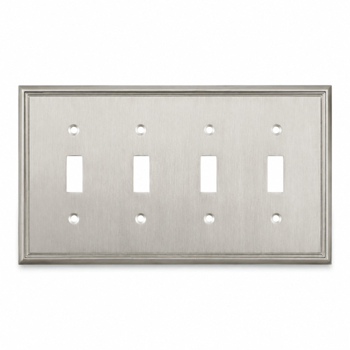 Cosmas 65006-SN Satin Nickel Quad Toggle Switchplate Cover