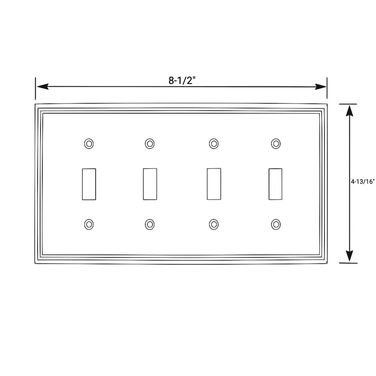 Cosmas 65006-ORB Oil Rubbed Bronze Quad Toggle Switchplate Cover