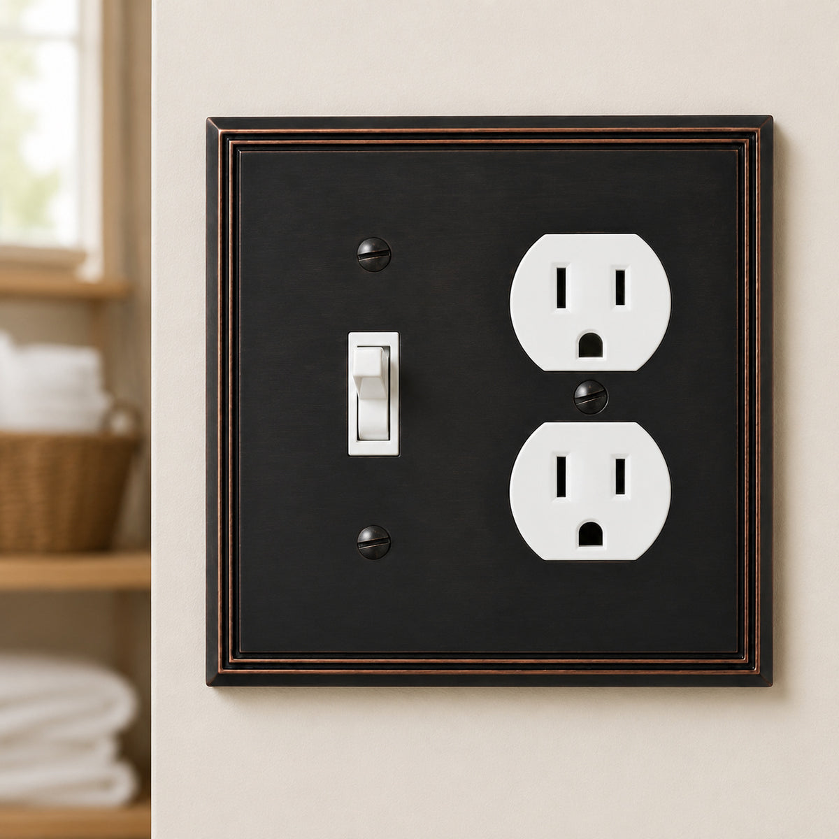Cosmas 65022-ORB Oil Rubbed Bronze Single Toggle / Duplex Combo