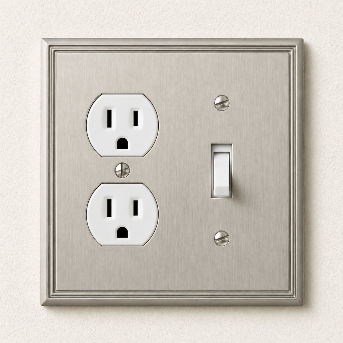 Cosmas 65022-SN Satin Nickel Single Toggle / Duplex Combo