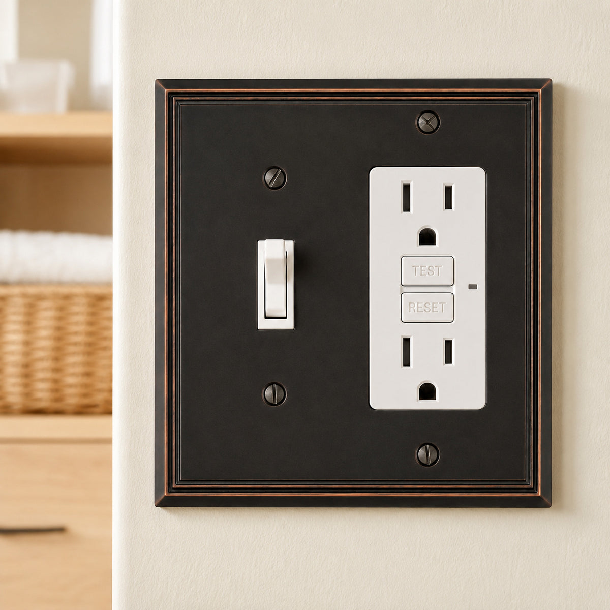 Cosmas 65027-ORB Oil Rubbed Bronze Single Toggle / GFCI Decora Combo